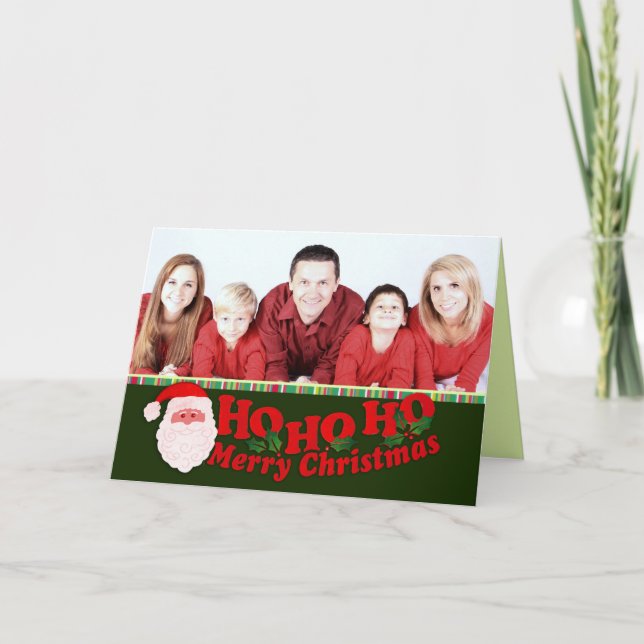 "Ho Ho Ho Merry Christmas" add your photo card (Front)