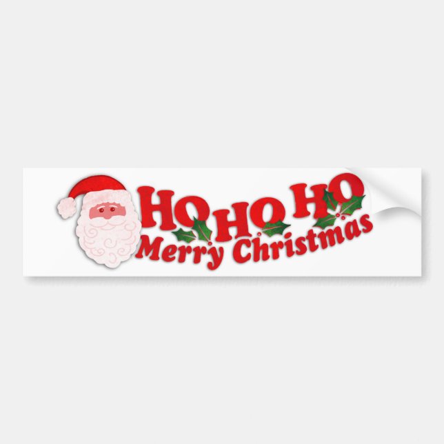 "Ho Ho Ho Merry Christmas" car bumper sticker (Front)