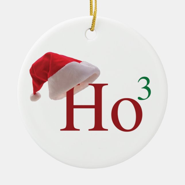 Ho Ho Ho Merry Christmas Ceramic Tree Decoration (Front)
