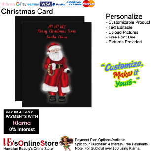 HO HO HO! Merry Christmas From Santa Claus  Holiday Card