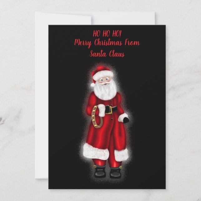HO HO HO! Merry Christmas From Santa Claus  Holiday Card (Front)