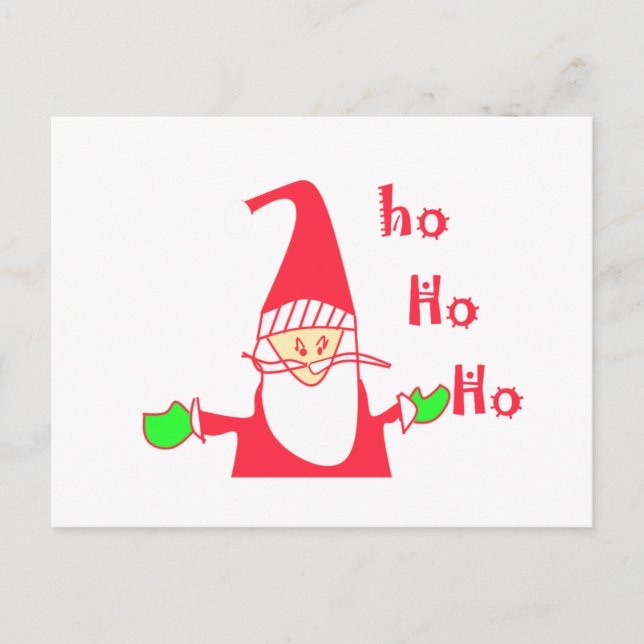 Ho Ho Ho Merry Christmas From Santa.png Holiday Postcard (Front)