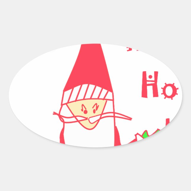 Ho Ho Ho Merry Christmas From Santa.png Oval Sticker (Front)
