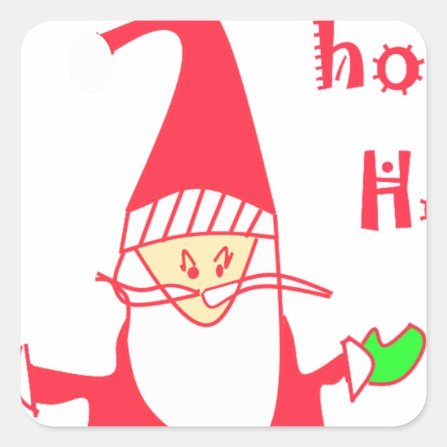 Ho Ho Ho Merry Christmas From Santa.png Square Sticker (Front)