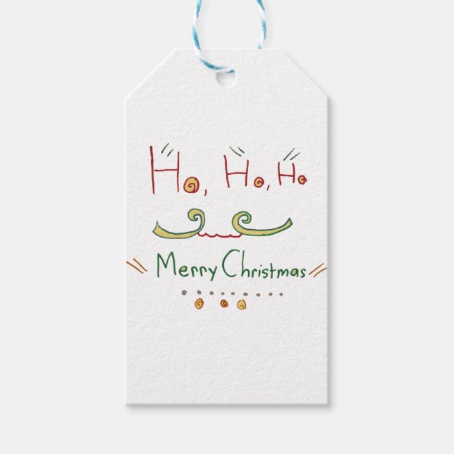 HO HO HO Merry Christmas Gift Tag (Front)