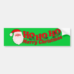 "Ho Ho Ho Merry Christmas" gree car bumper sticker