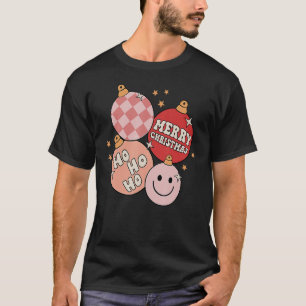 Ho Ho Ho Merry Christmas Groovy Retro Xmas Bauble  T-Shirt