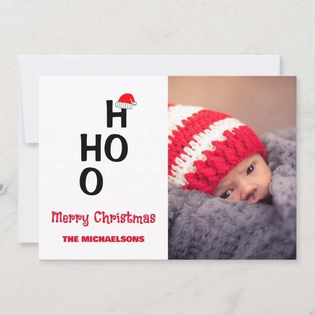 Ho Ho Ho: Merry Christmas Holiday Card (Front)