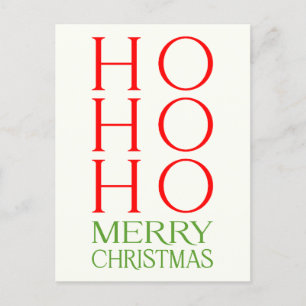 Ho Ho Ho Merry Christmas Holiday Postcard