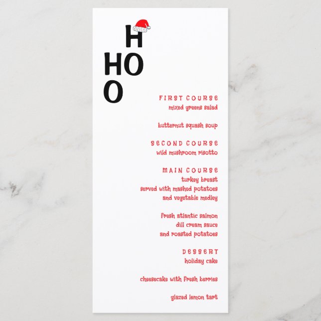 Ho Ho Ho: Merry Christmas Menu (Front)