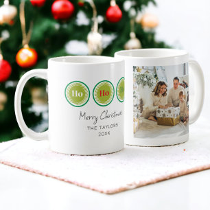 Ho Ho Ho Merry Christmas Modern Photo and Text Coffee Mug