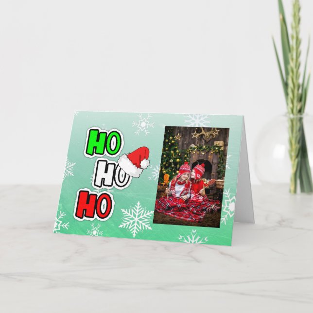 Ho HO HO Merry Christmas Personalised Custom Card (Front)