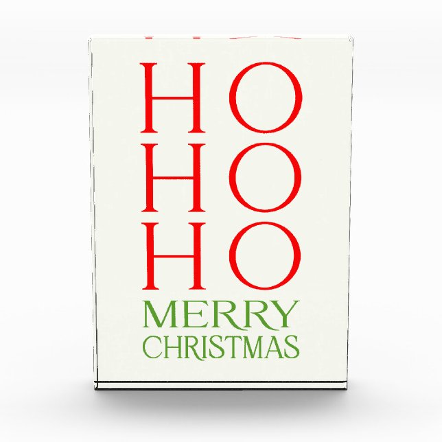 Ho Ho Ho Merry Christmas Photo Block (Front)