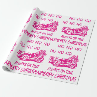 HO HO HO MERRY CHRISTMAS PINK  WRAPPING PAPER