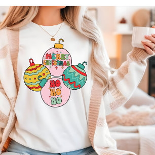Ho Ho Ho Merry Christmas Retro Decorations Tri-Blend Shirt
