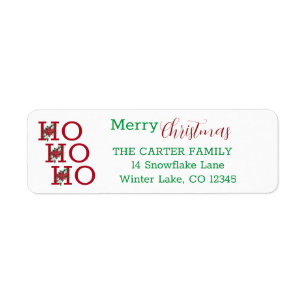 HO HO HO Merry Christmas Return Address