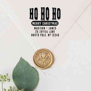 Ho Ho Ho Merry Christmas Return Address Self-inking Stamp