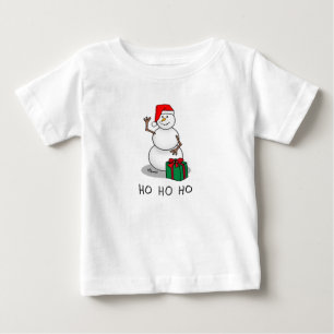 Ho Ho Ho Merry Christmas Santa Cute Snowman Baby T-Shirt