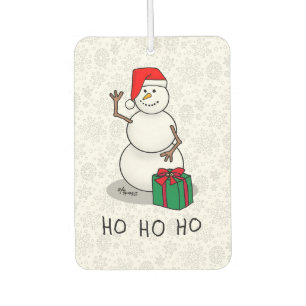 Ho Ho Ho Merry Christmas Santa Cute Snowman Car Air Freshener