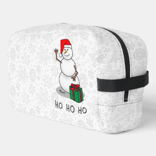 Ho Ho Ho Merry Christmas Santa Cute Snowman Dopp Kit