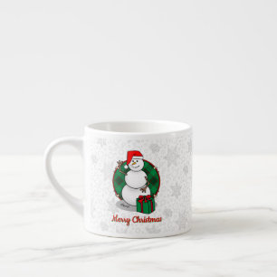 Ho Ho Ho Merry Christmas Santa Cute Snowman Espresso Cup