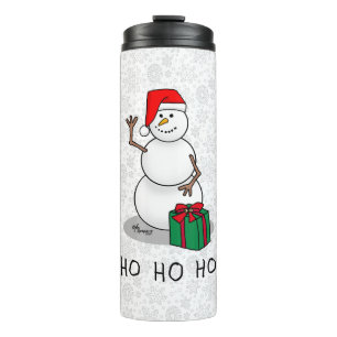 Ho Ho Ho Merry Christmas Santa Cute Snowman Thermal Tumbler