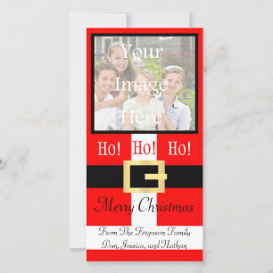 Ho ho ho Merry Christmas Santa Suit Photocard Holiday Card