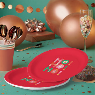 HO HO HO MERRY CHRISTMAS SEASONAL GIFT PAPER PLATE