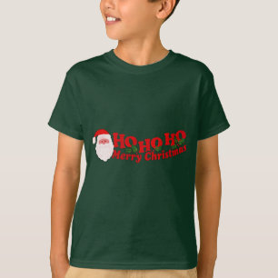 Ho Ho Ho Merry Christmas text and santa t-shirt