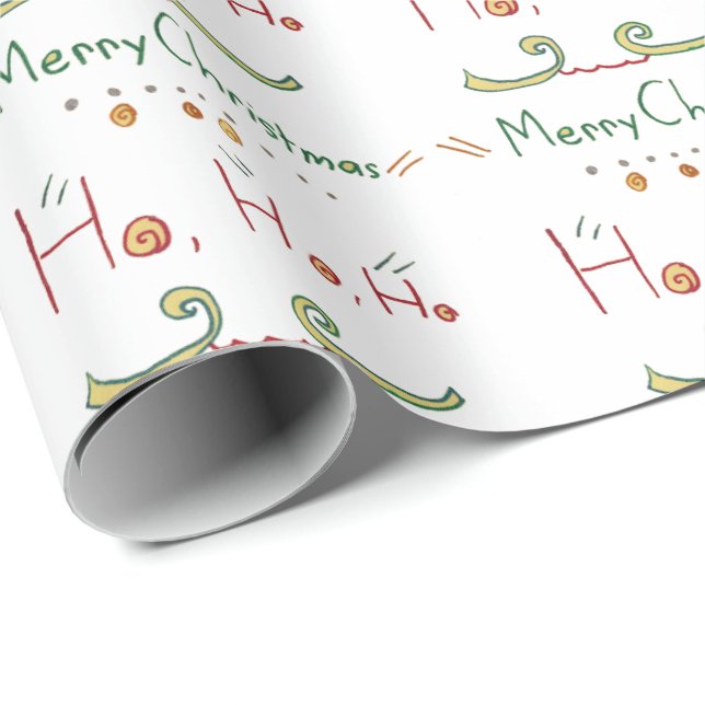 HO HO HO Merry Christmas Wrapping Paper (Roll Corner)