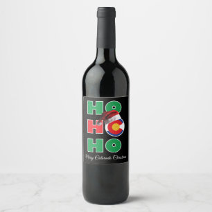 Ho Ho Ho Merry Colorado Christmas Wine Label