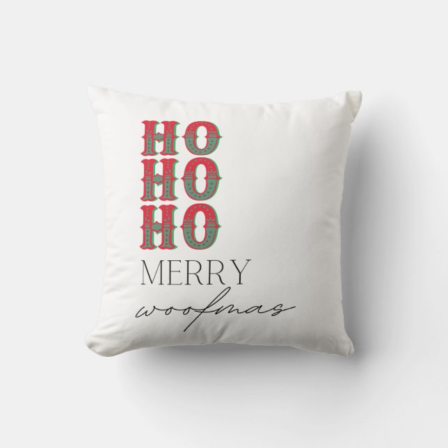 Ho Ho Ho Merry Woofmas Cushion (Front)