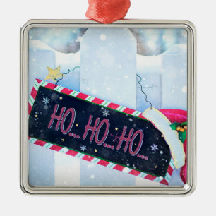 Ho Ho Ho Metal Tree Decoration