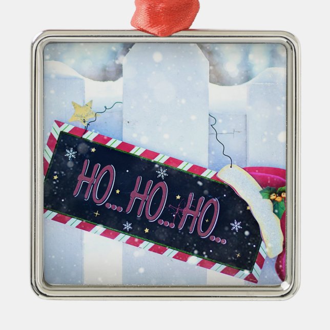 Ho Ho Ho Metal Tree Decoration (Front)