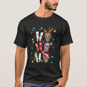 Ho Ho Ho Mexican Skull Santa Hat Christmas Funny X T-Shirt