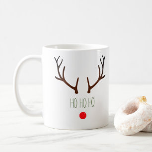 "Ho ho ho" Minimal Rudolph the Red Nosed Reindeer Coffee Mug