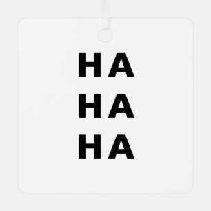 Ho Ho Ho Minimal White Christmas Metal Ornament