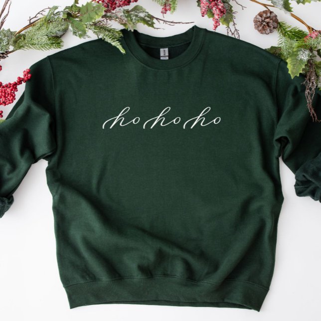 Ho Ho Ho Minimalist Script Christmas Sweatshirt (Creator Uploaded)