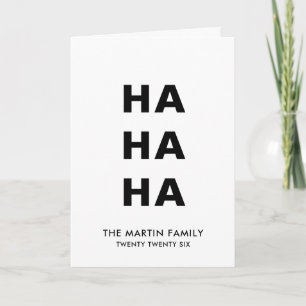 Ho Ho Ho Minimalist White Christmas Holiday  Card