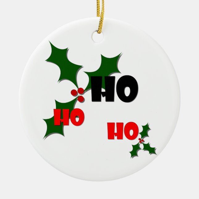 Ho Ho Ho Mistletoe Ornament (Front)