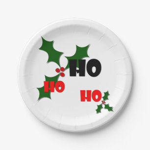 Ho Ho Ho Mistletoe Paper Plate