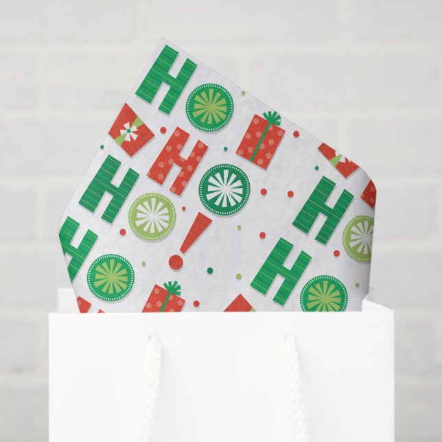 Ho Ho Ho Modern Christmas Tissue Paper (Gift Bag)
