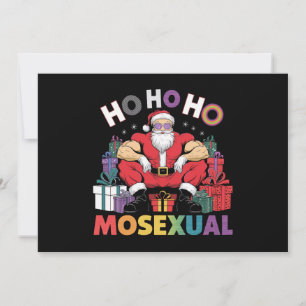 Ho Ho Ho Mosexual Gay Santa LGBT Gay Pride Xmas Invitation