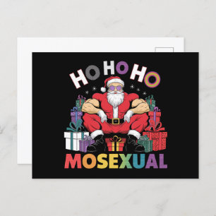 Ho Ho Ho Mosexual Gay Santa LGBT Gay Pride Xmas Postcard
