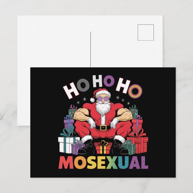 Ho Ho Ho Mosexual Gay Santa LGBT Gay Pride Xmas Postcard (Front/Back)