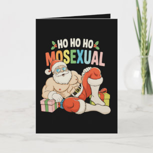 Ho Ho Ho Mosexual Gay Santa LGBT Pride Christmas Card