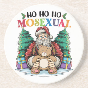 Ho Ho Ho Mosexual Gay Santa LGBTQ Gay Christmas Coaster