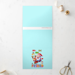 Ho Ho Ho My Dear Friend Tri-Fold Holiday Card