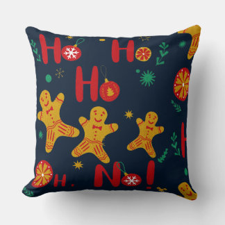 Ho Ho Ho Oh No! Cute Gingerbread Man Cushion