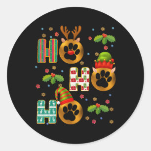 Ho Ho Ho Paw Christmas Veterinary Technician Xmas Classic Round Sticker